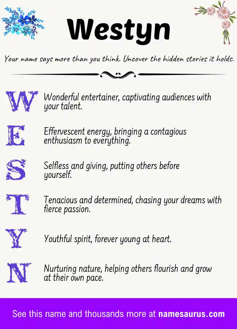 Acrostic poem about Westyn.