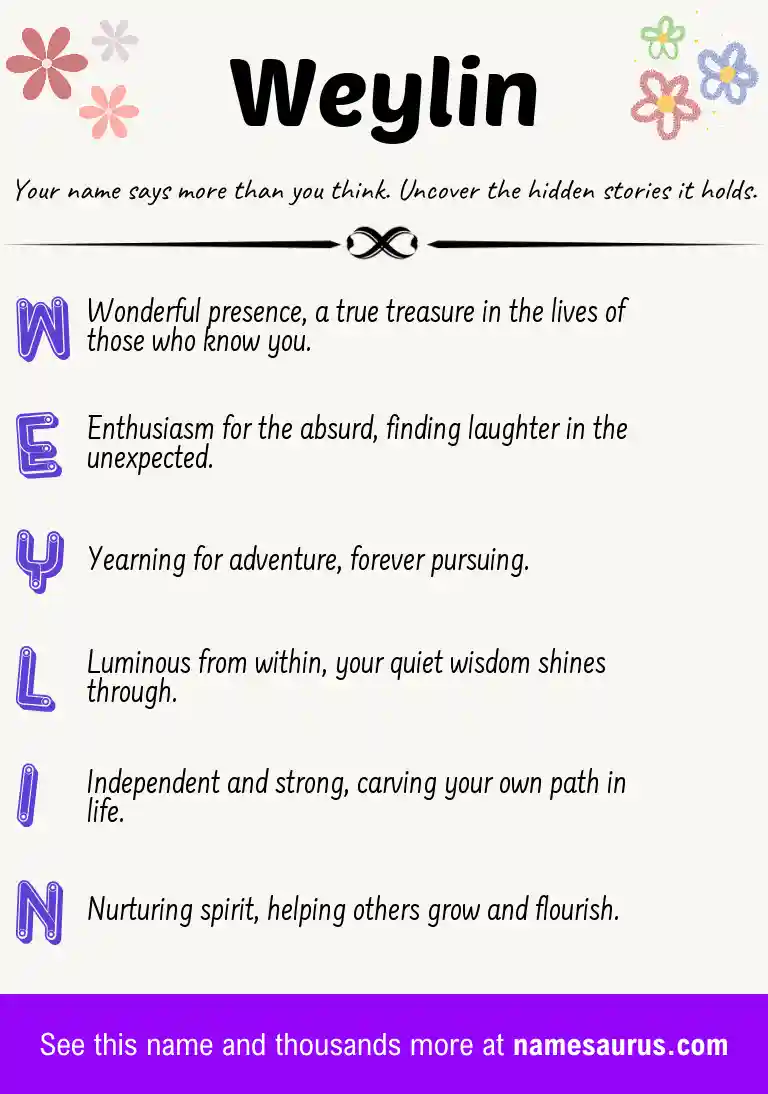 Acrostic poem about Weylin.