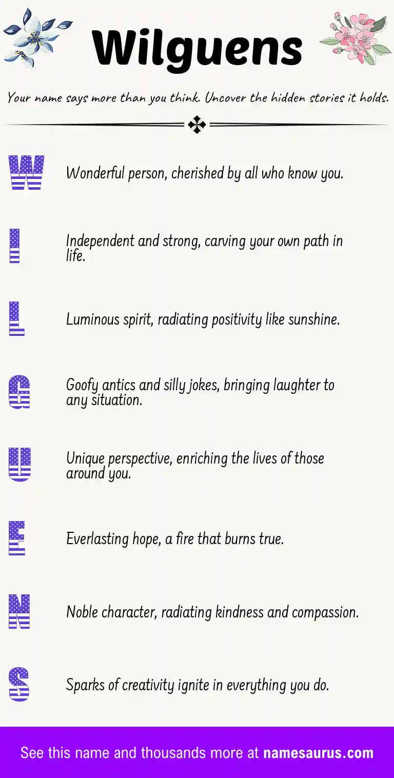 Acrostic poem about Wilguens.