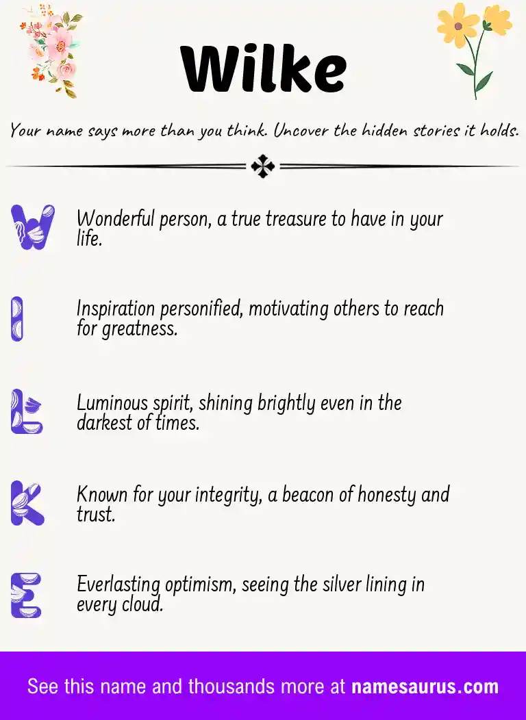 Acrostic poem about Wilke.