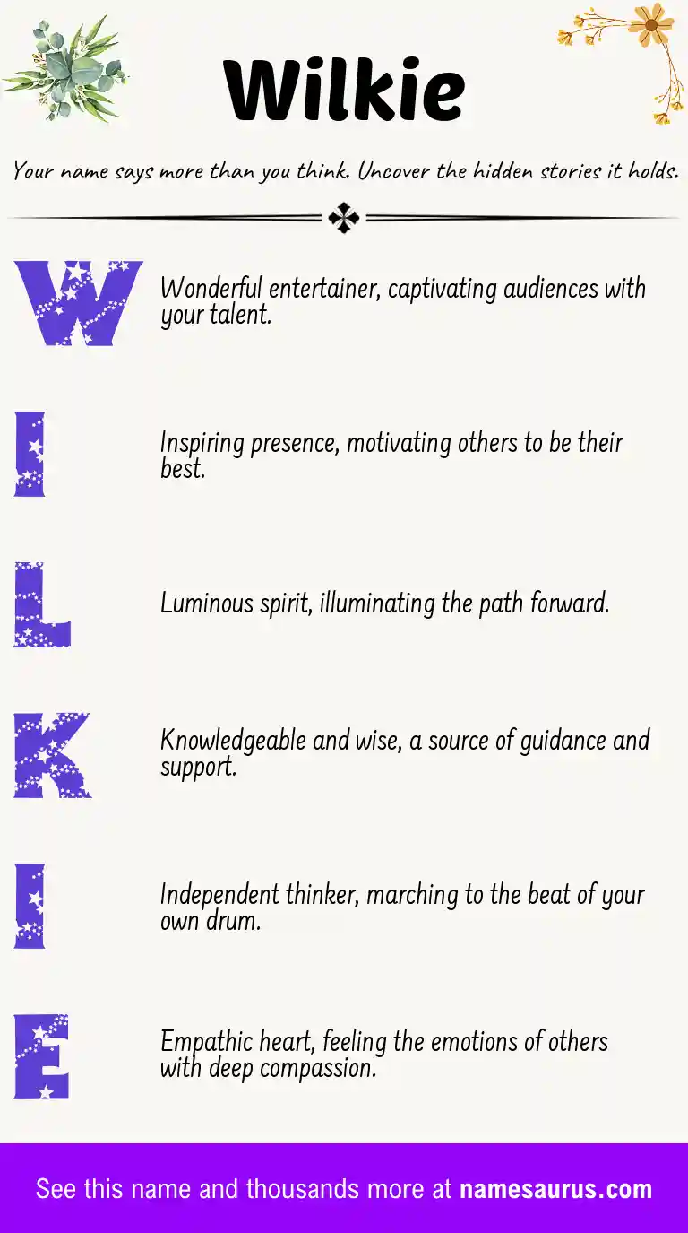 Acrostic poem about Wilkie.