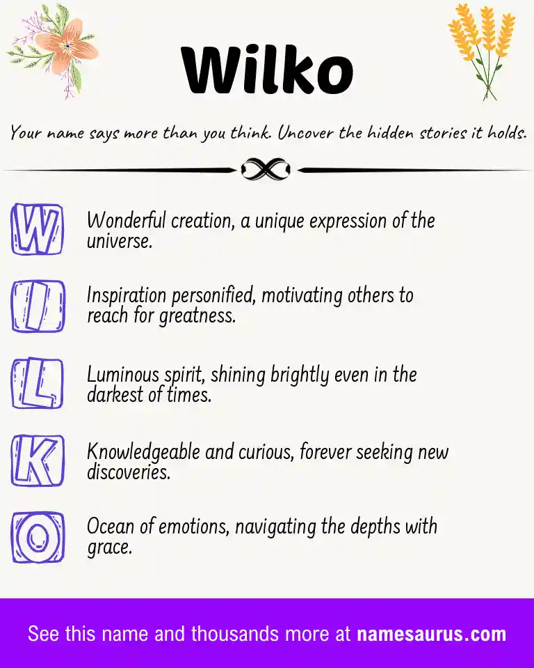 Acrostic poem about Wilko.