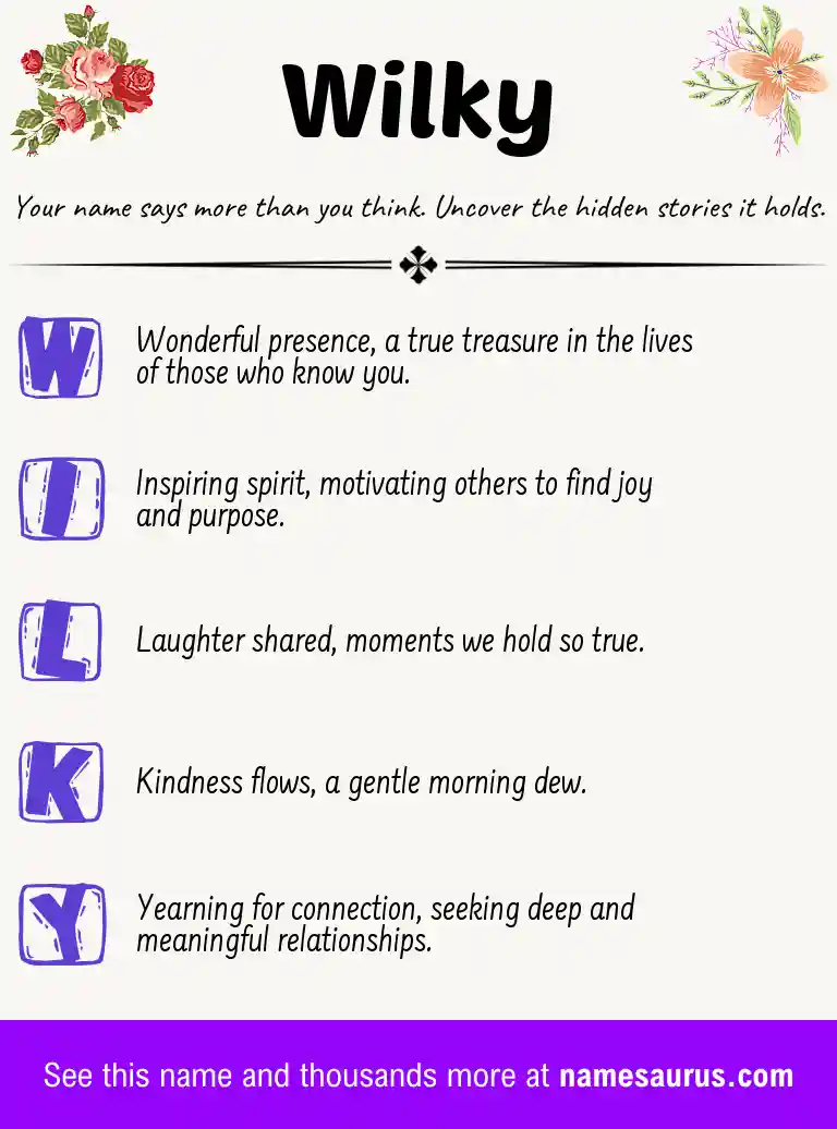 Acrostic poem about Wilky.