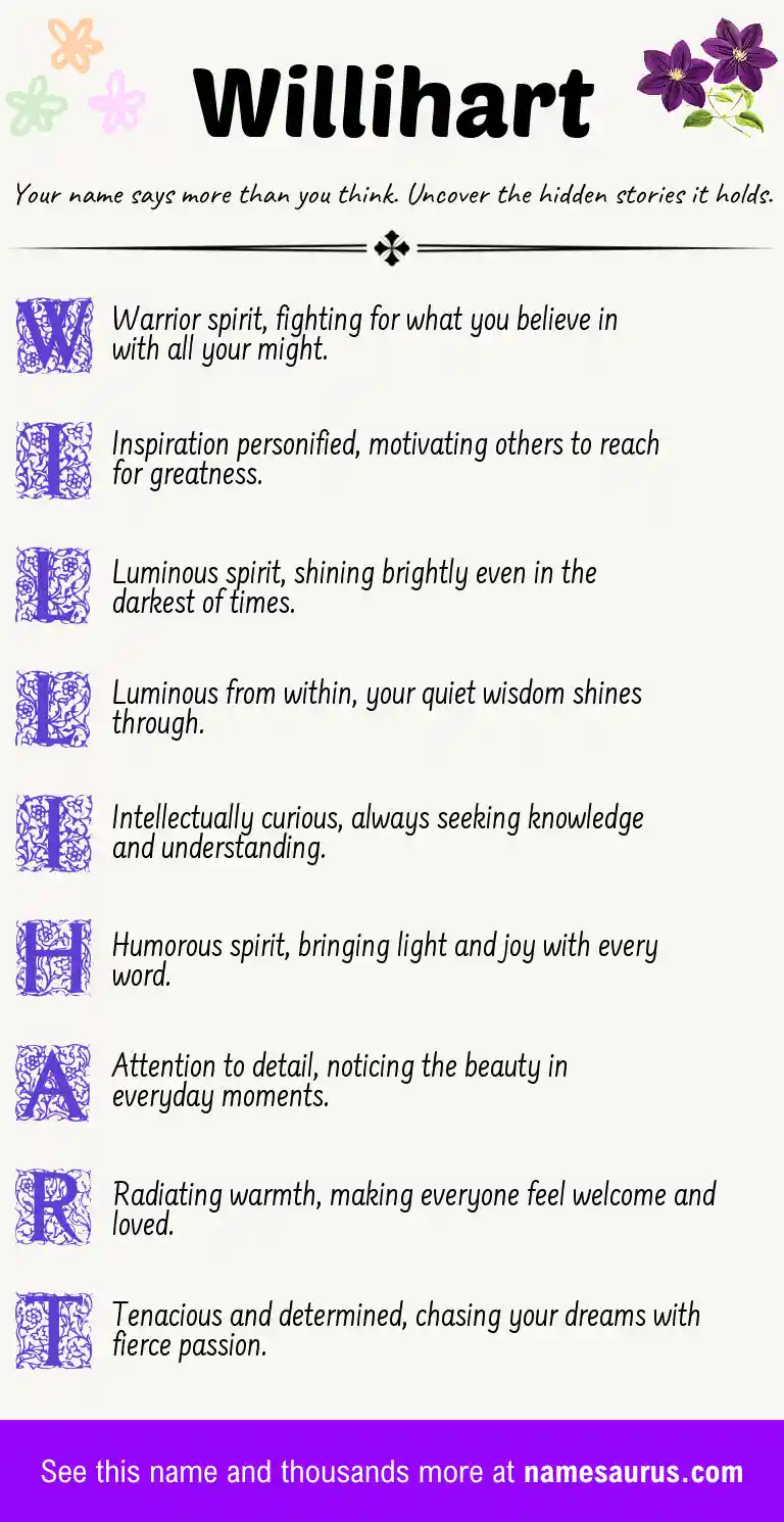 Acrostic poem about Willihart.