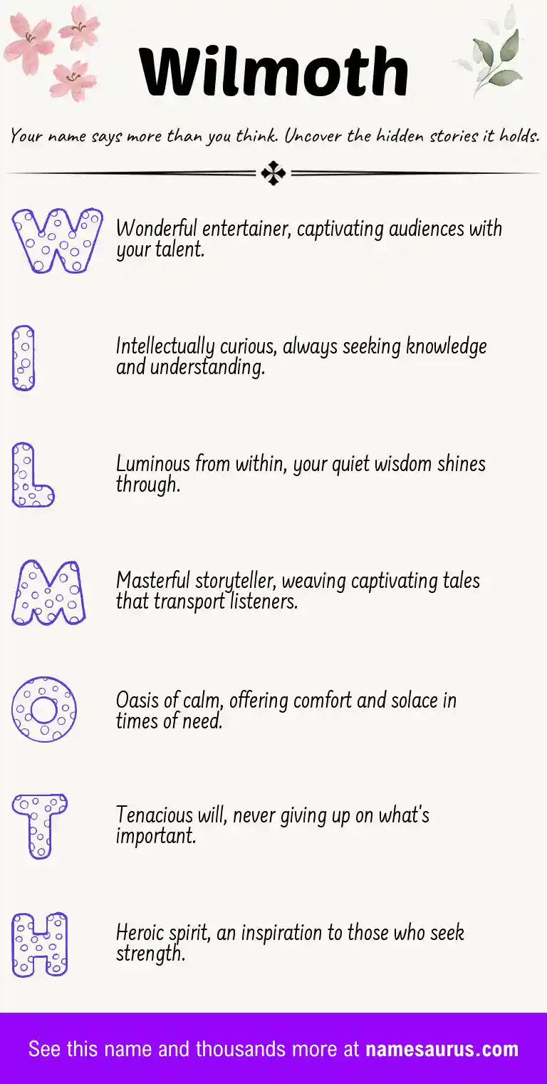 Acrostic poem about Wilmoth.