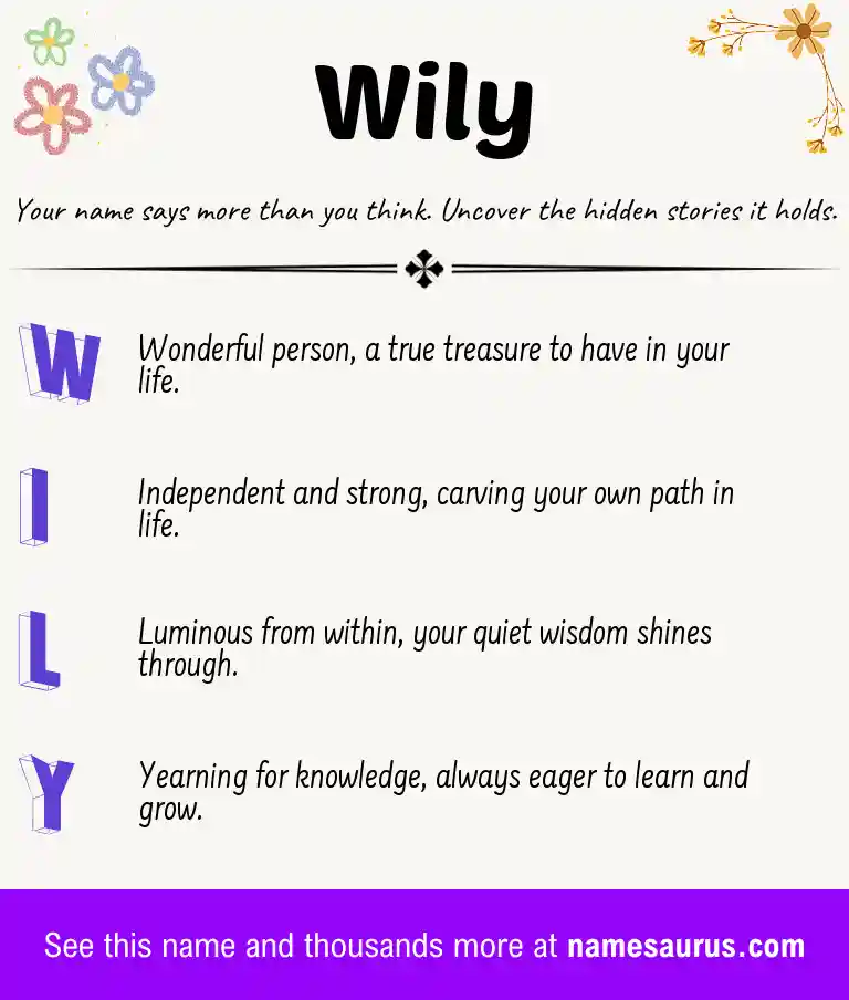 Acrostic poem about Wily.