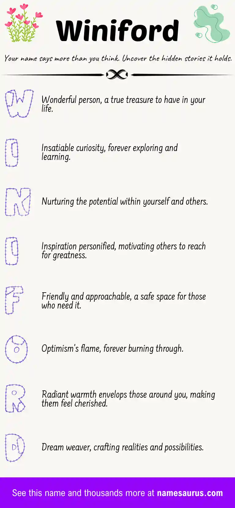 Acrostic poem about Winiford.
