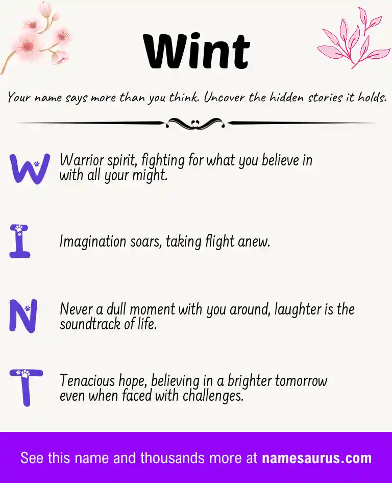 Acrostic poem about Wint.