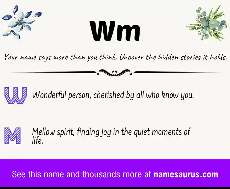 Acrostic poem about Wm.