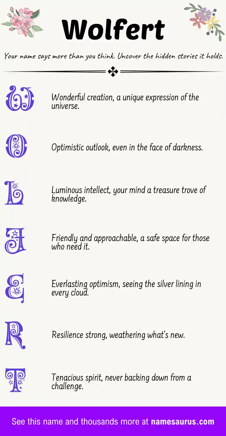 Acrostic poem about Wolfert.