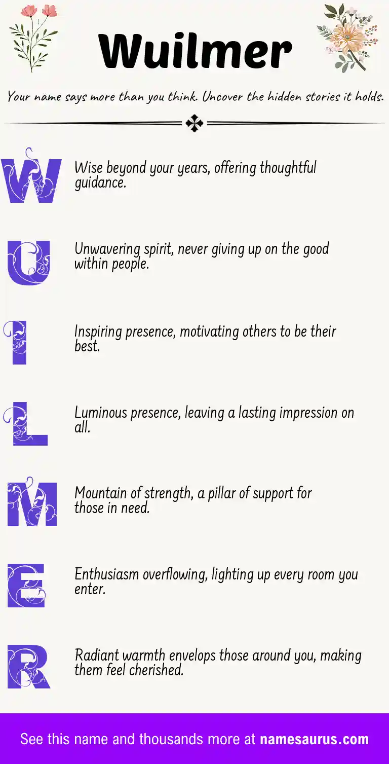 Acrostic poem about Wuilmer.