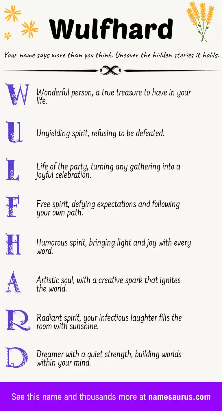 Acrostic poem about Wulfhard.