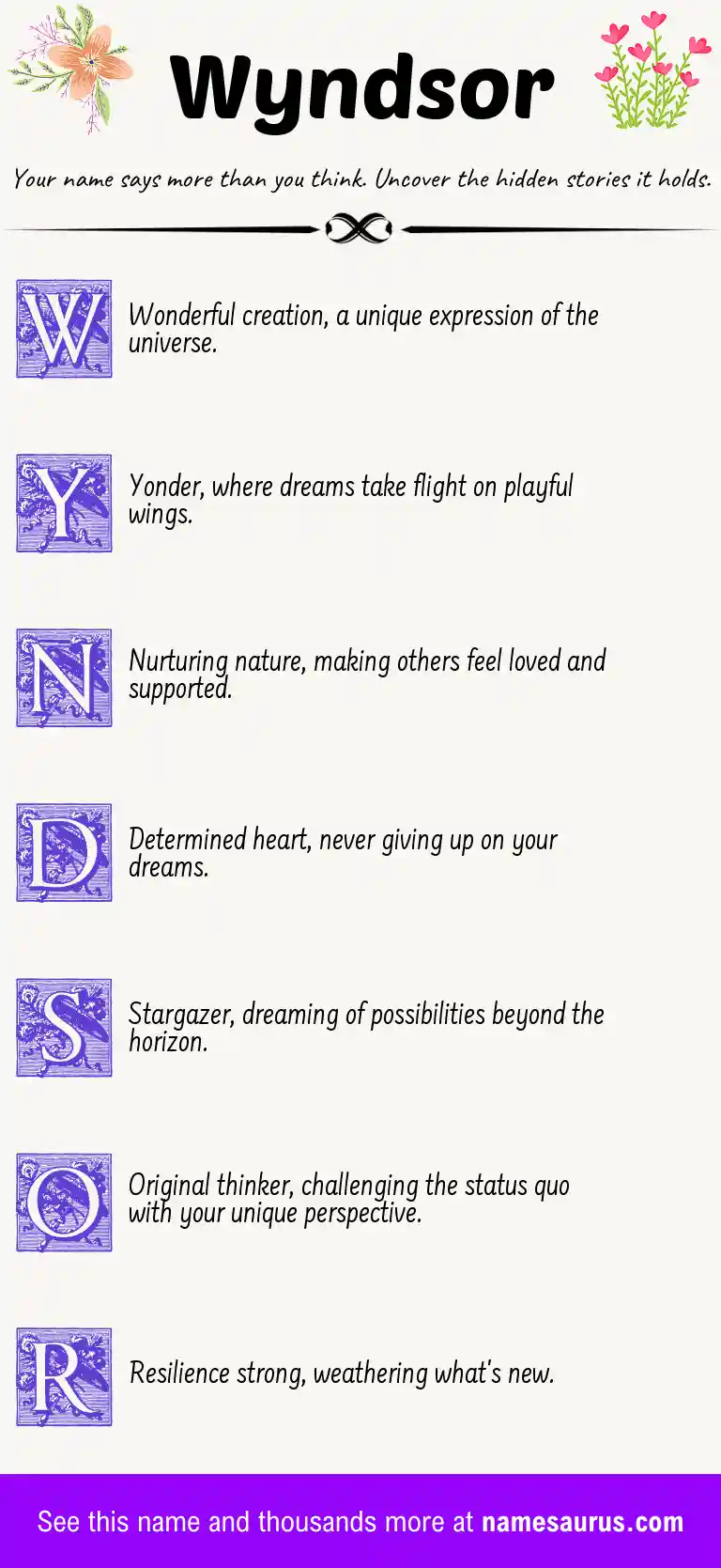 Acrostic poem about Wyndsor.