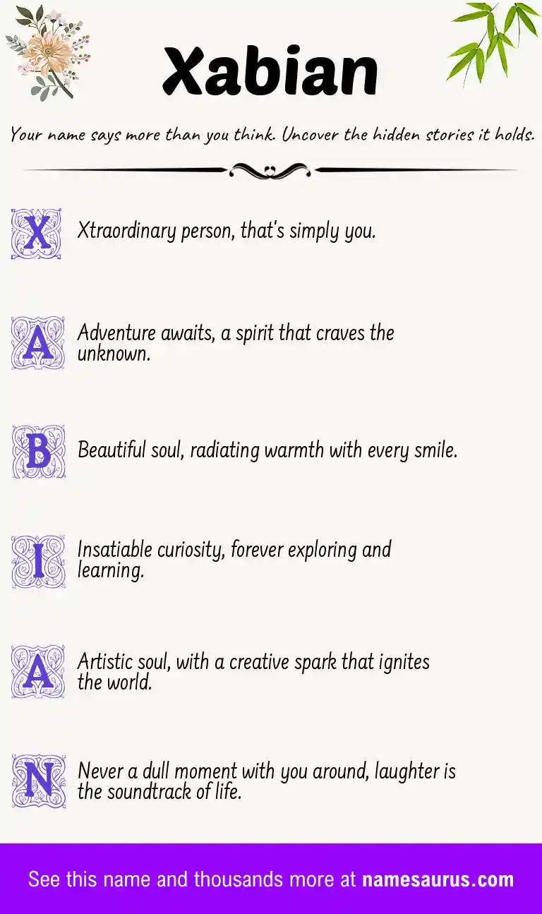 Acrostic poem about Xabian.