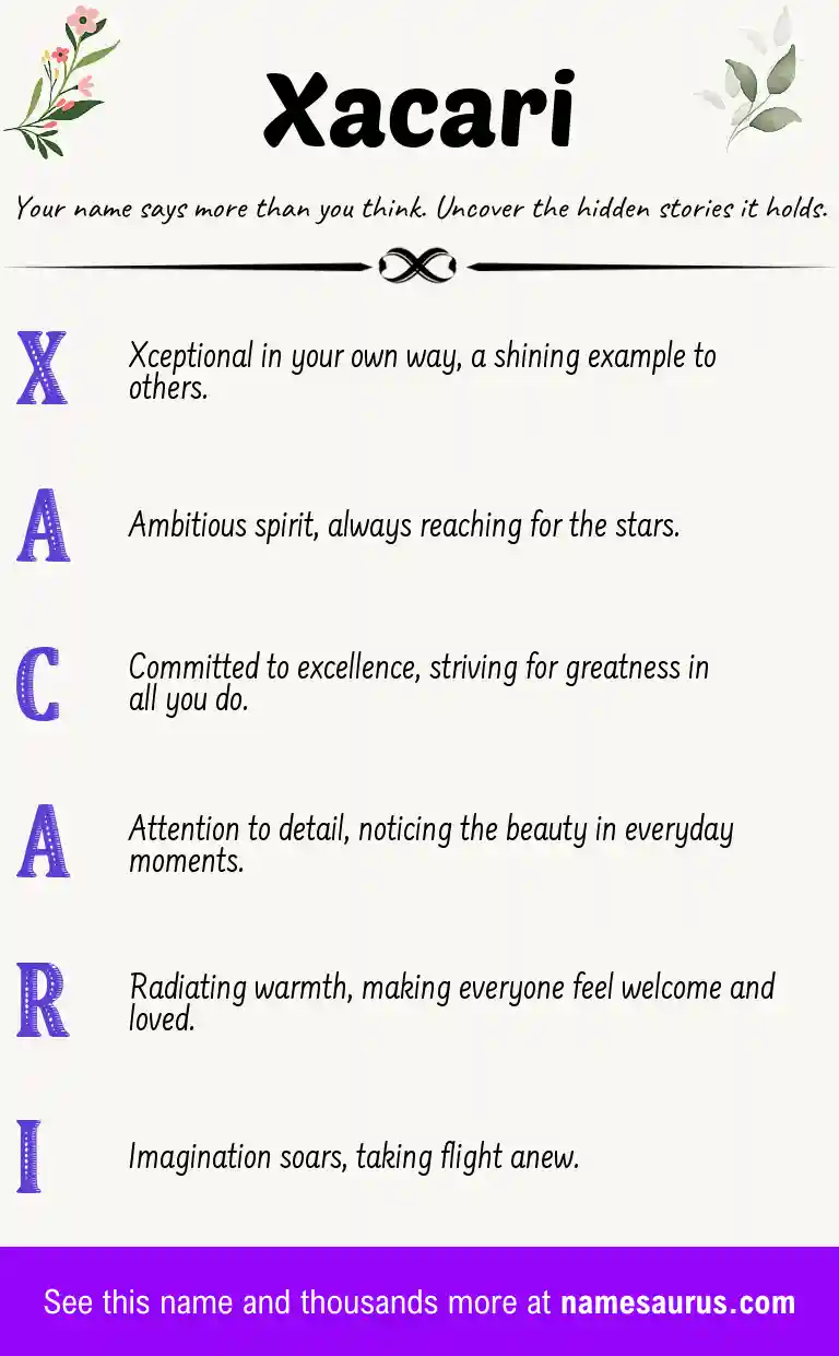 Acrostic poem about Xacari.