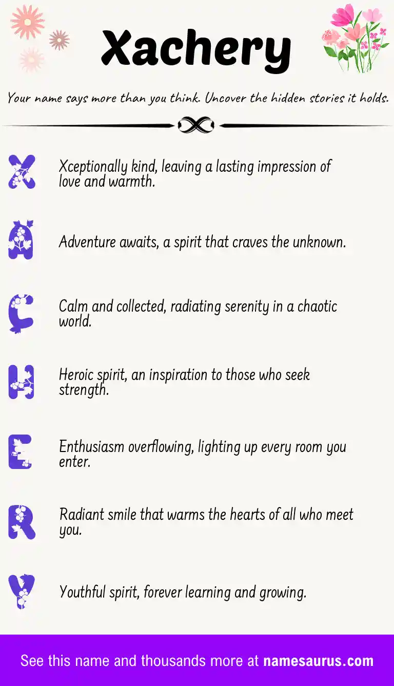 Acrostic poem about Xachery.