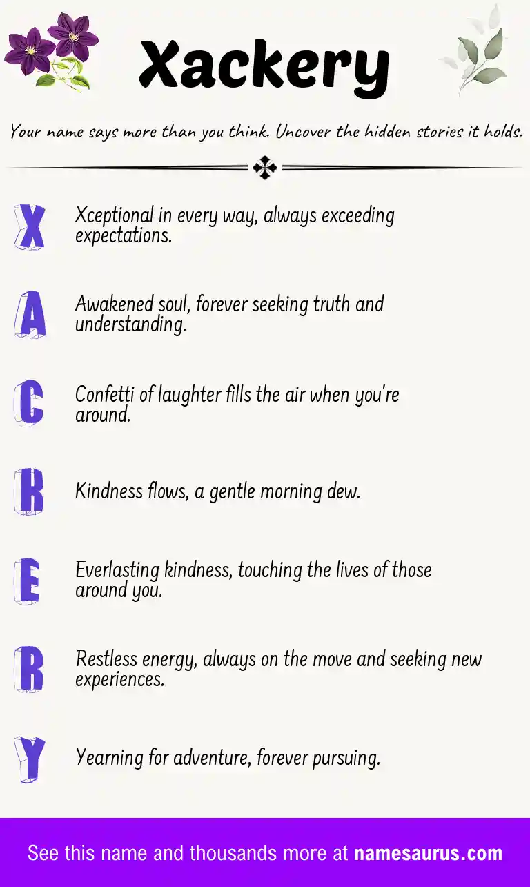 Acrostic poem about Xackery.