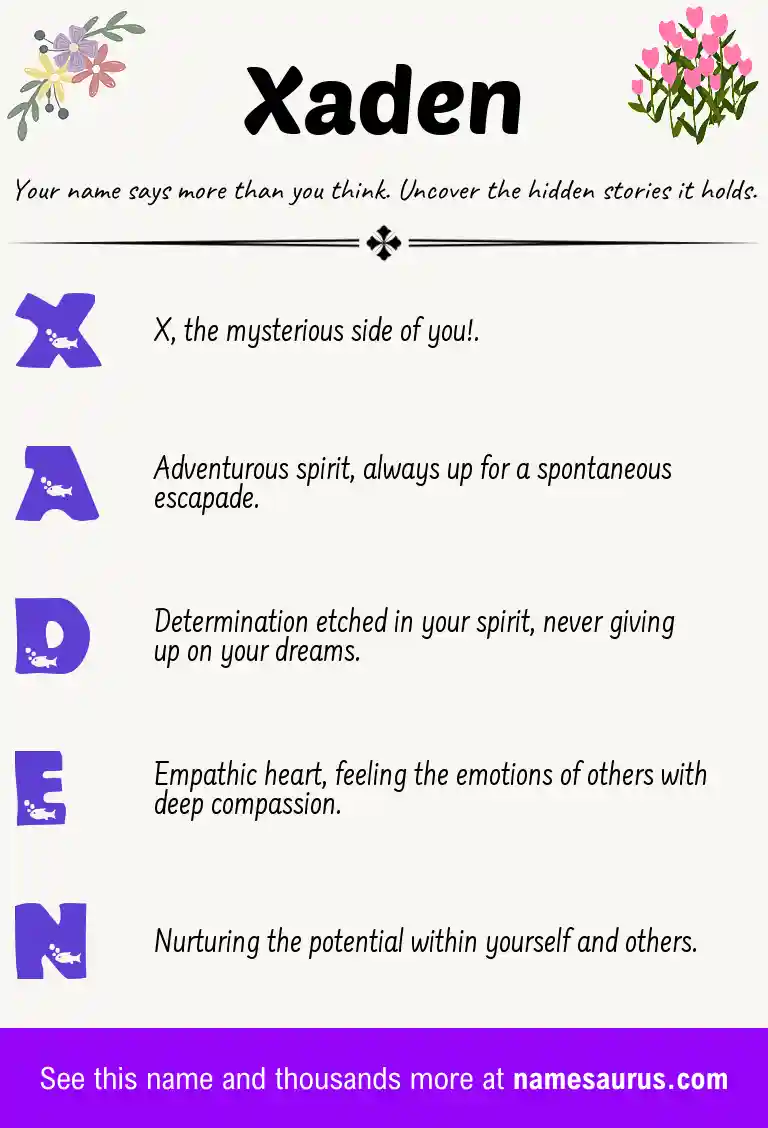 Acrostic poem about Xaden.