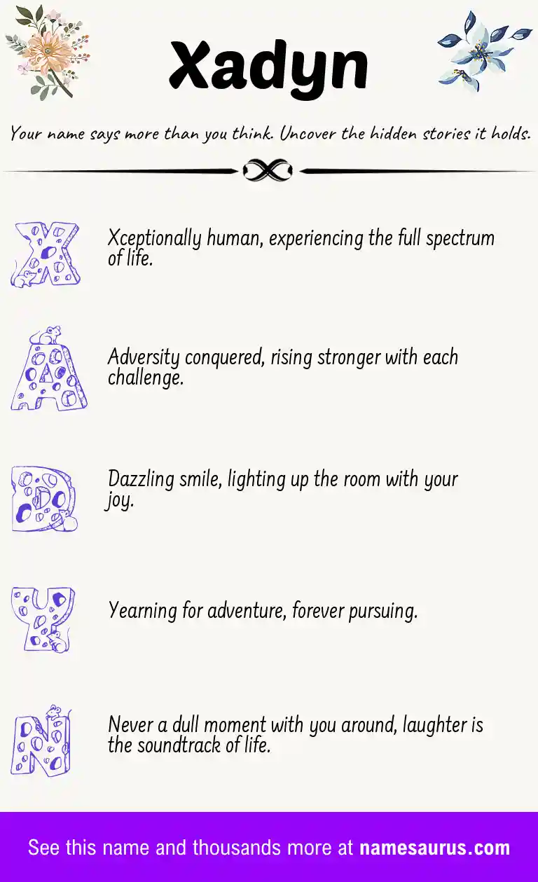Acrostic poem about Xadyn.