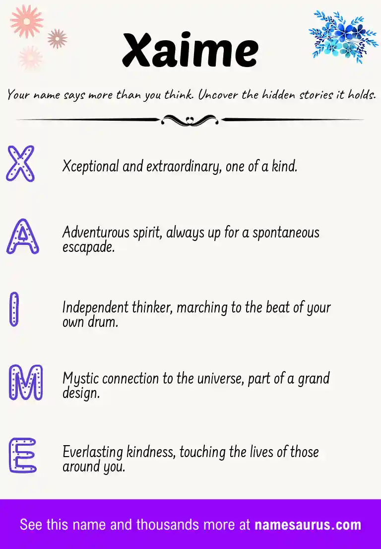 Acrostic poem about Xaime.