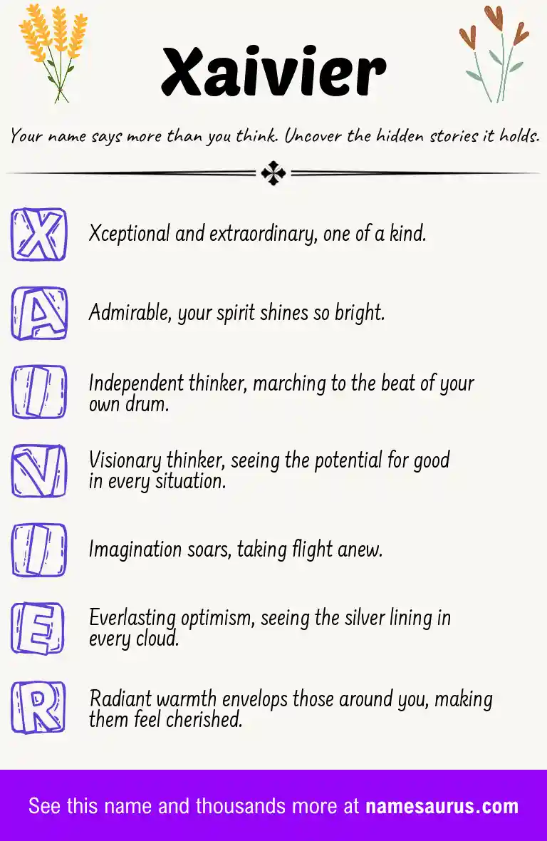 Acrostic poem about Xaivier.