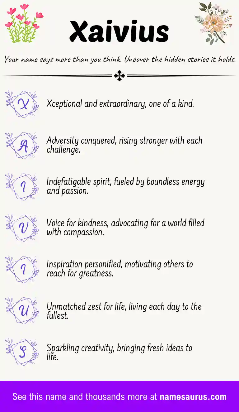 Acrostic poem about Xaivius.