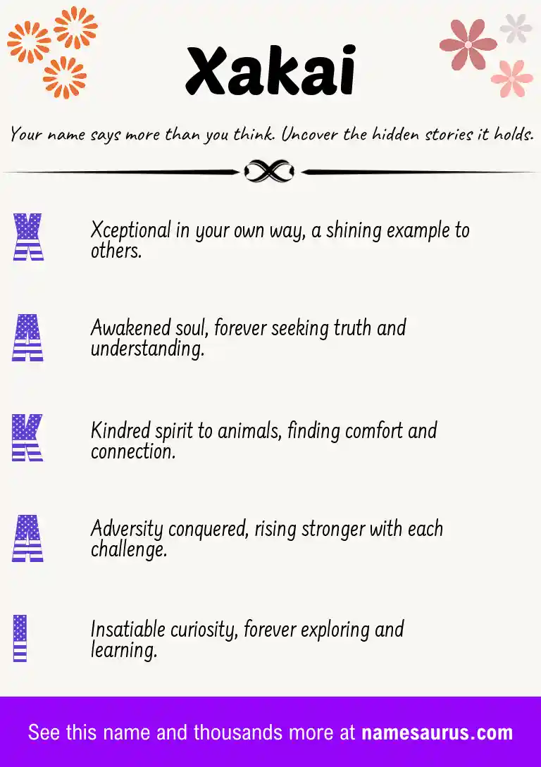 Acrostic poem about Xakai.
