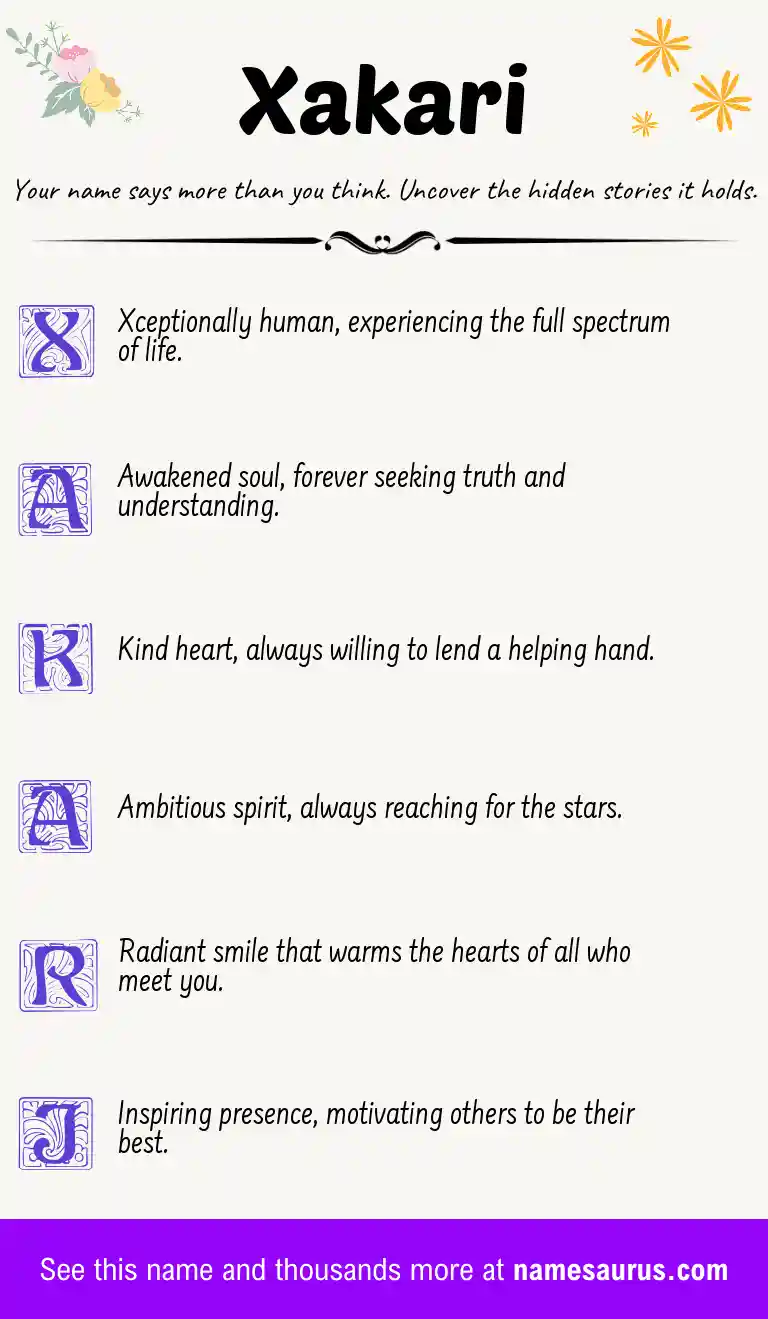 Acrostic poem about Xakari.