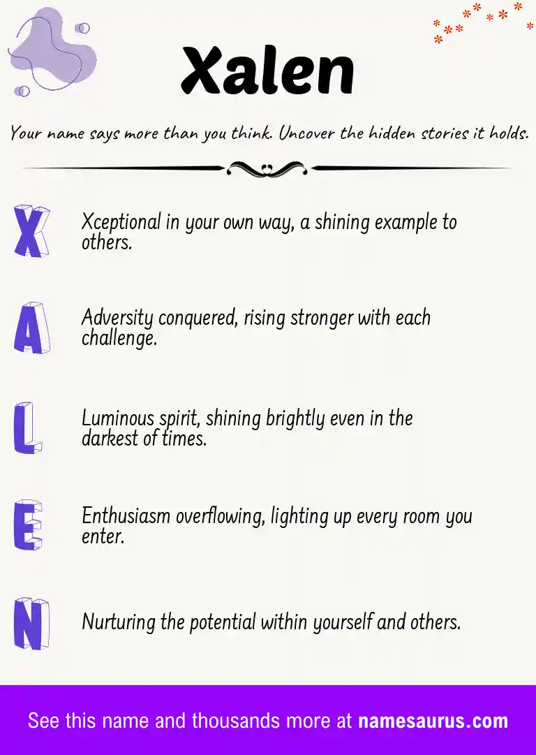 Acrostic poem about Xalen.