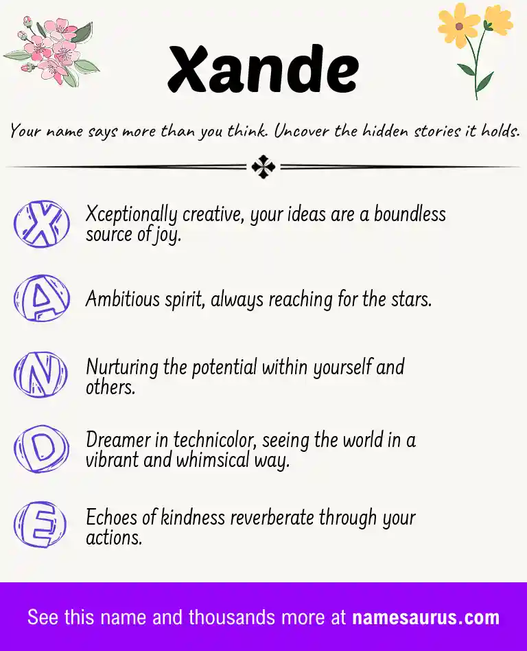 Acrostic poem about Xande.