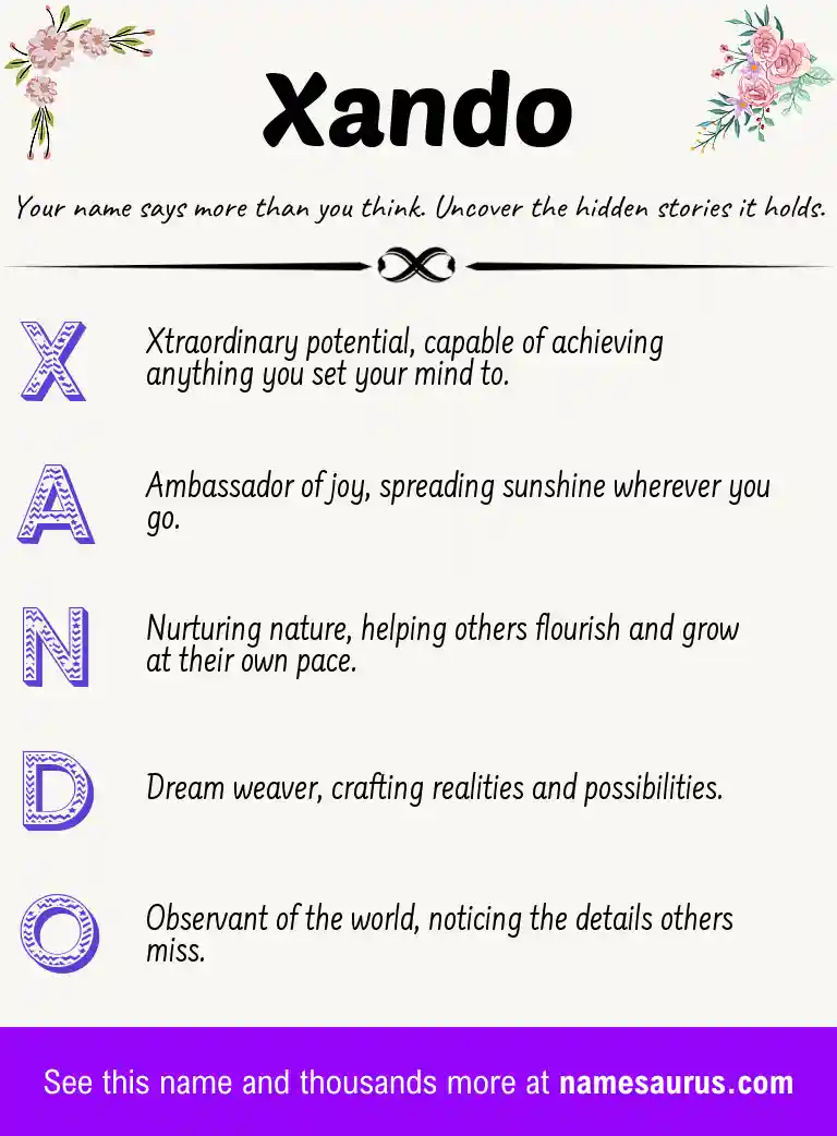 Acrostic poem about Xando.