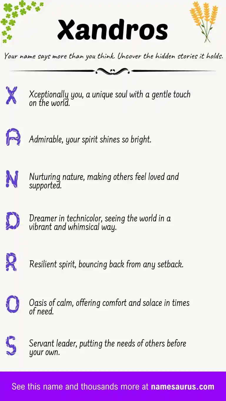 Acrostic poem about Xandros.