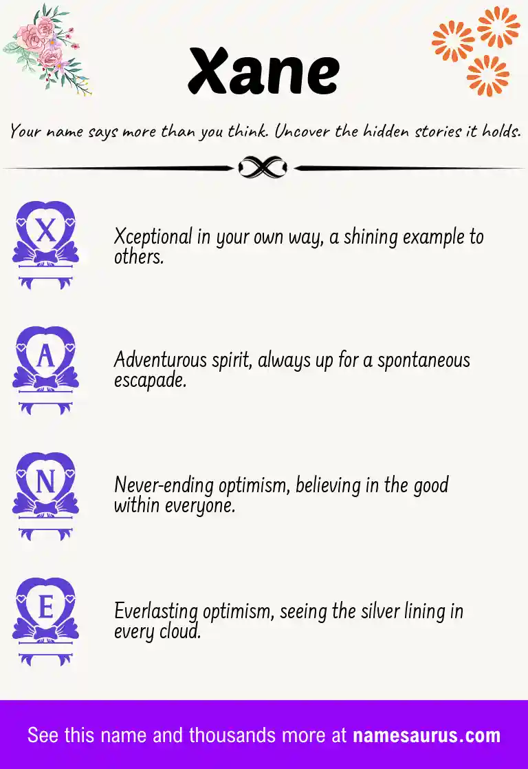 Acrostic poem about Xane.