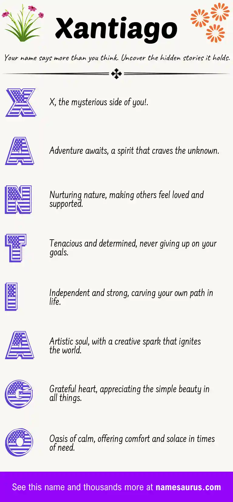 Acrostic poem about Xantiago.