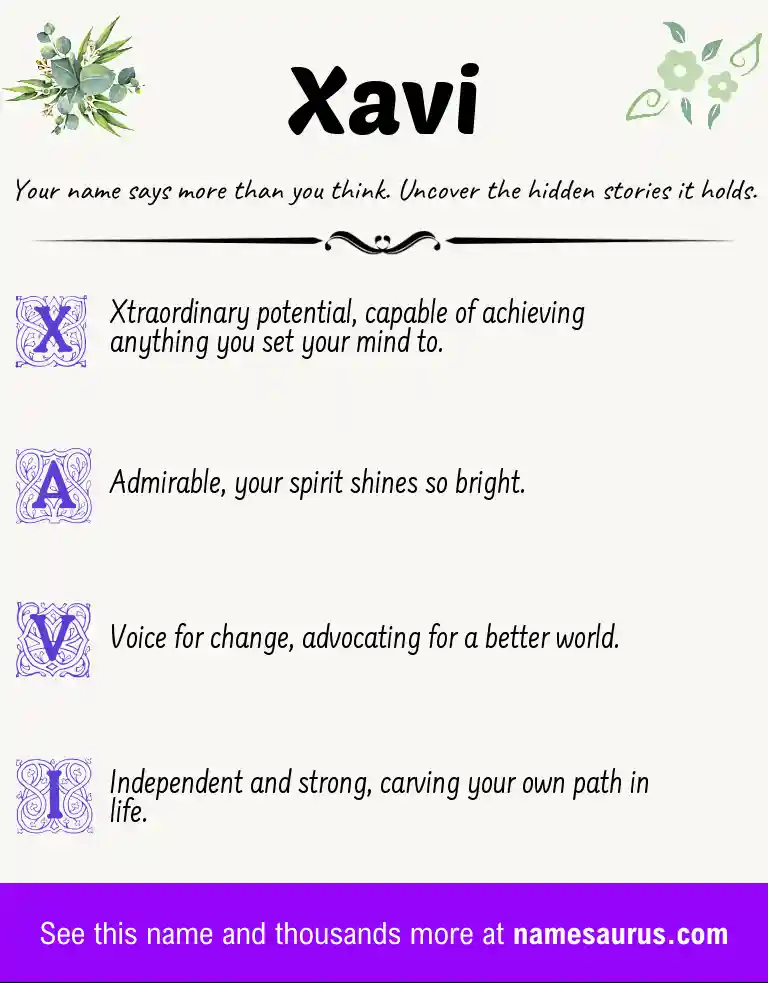 Acrostic poem about Xavi.