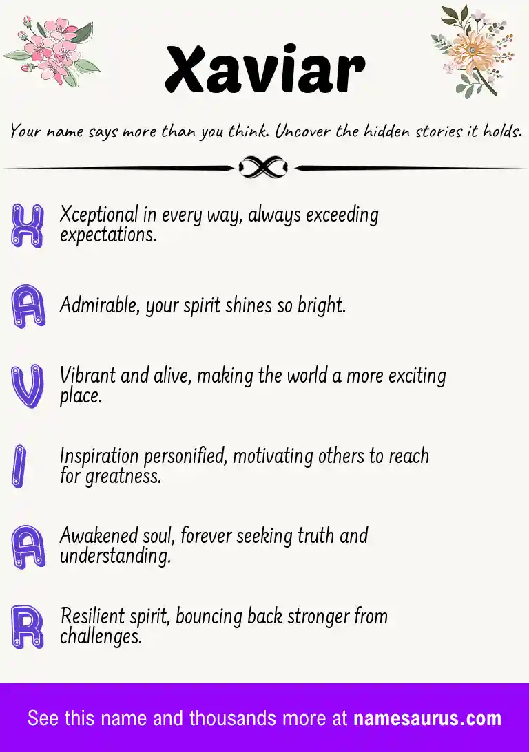 Acrostic poem about Xaviar.