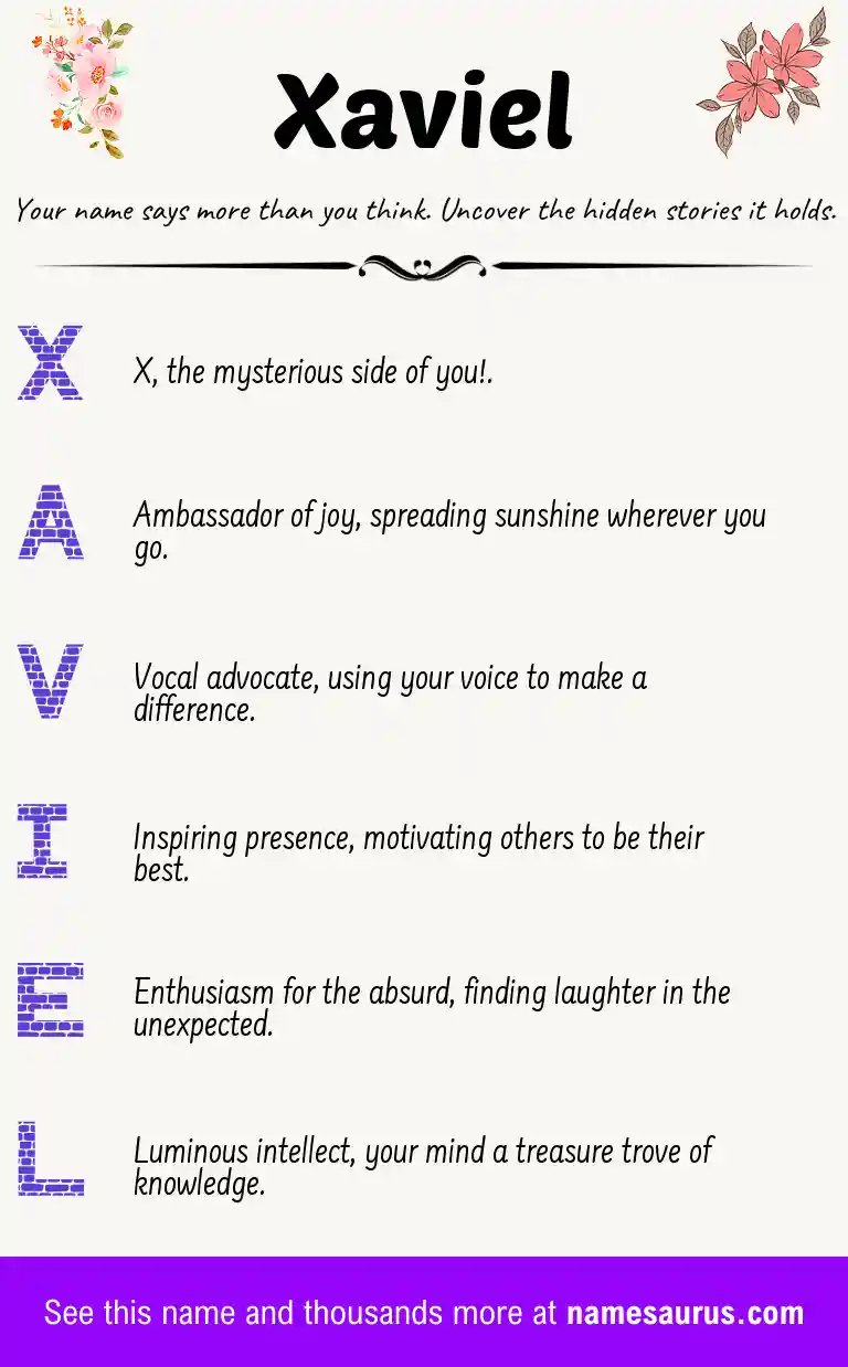 Acrostic poem about Xaviel.