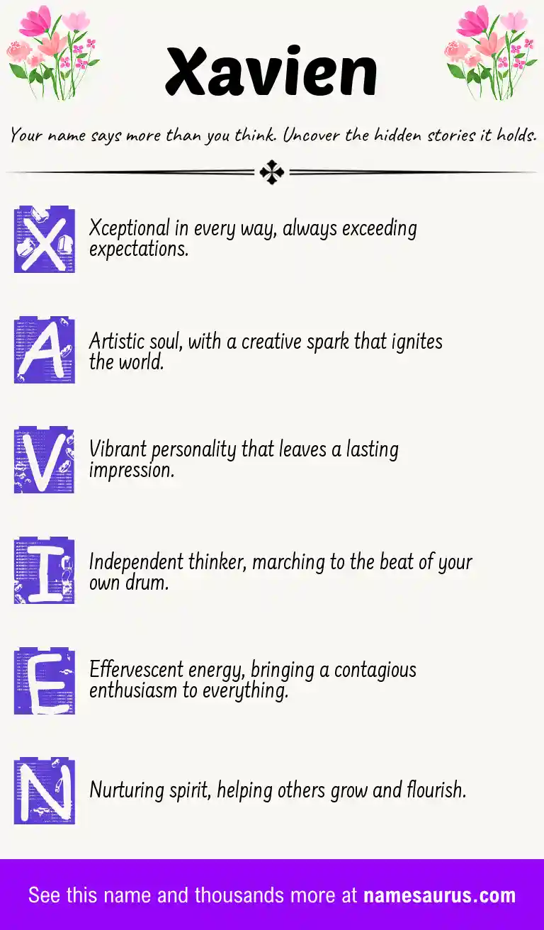 Acrostic poem about Xavien.