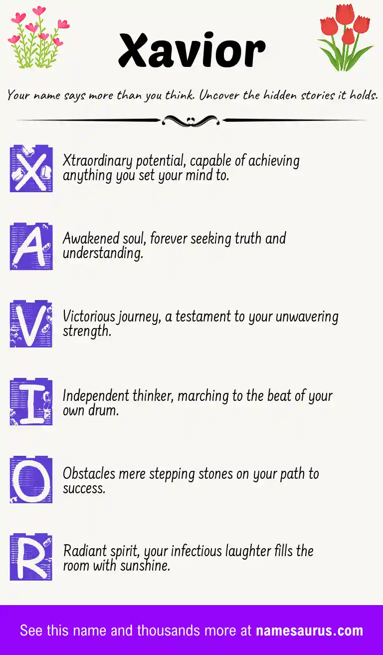 Acrostic poem about Xavior.