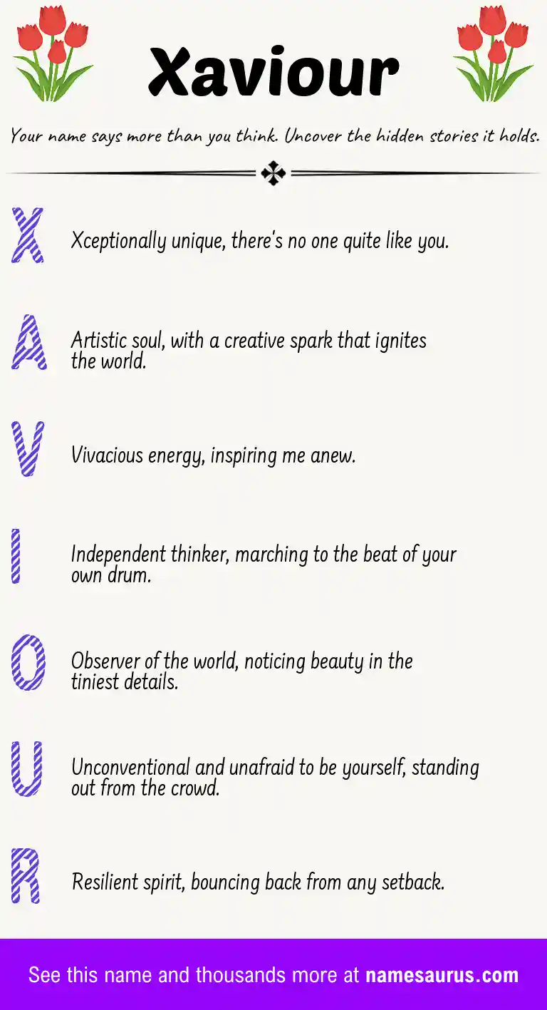 Acrostic poem about Xaviour.