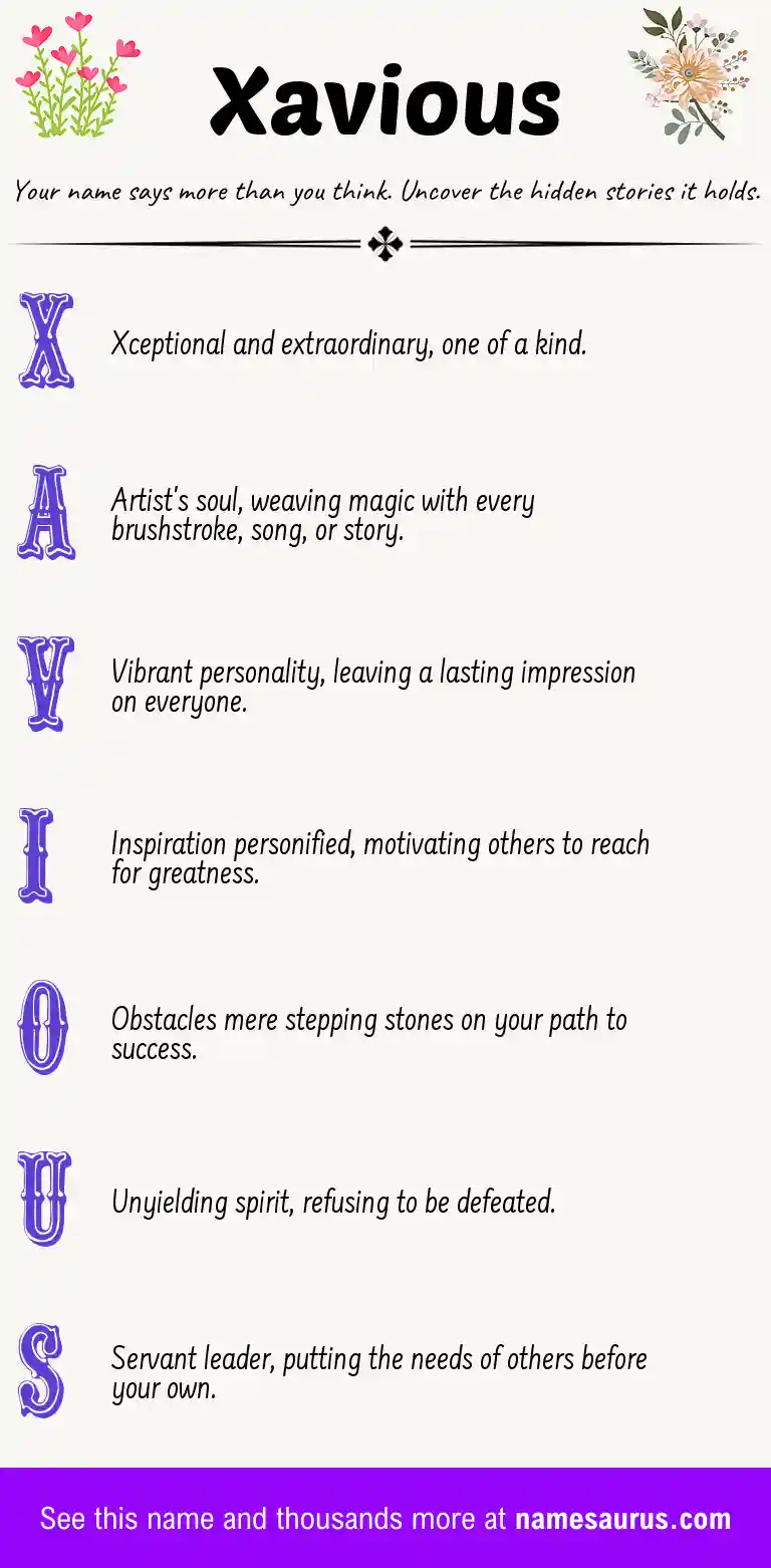 Acrostic poem about Xavious.