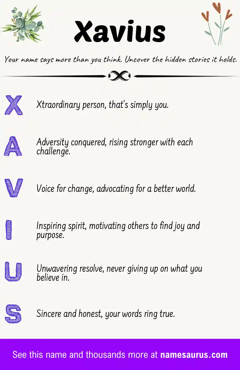 Acrostic poem about Xavius.