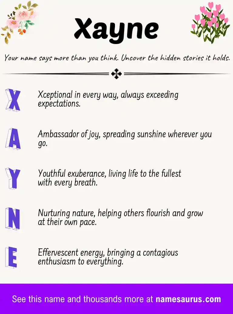 Acrostic poem about Xayne.