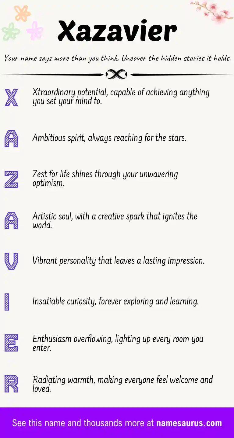 Acrostic poem about Xazavier.