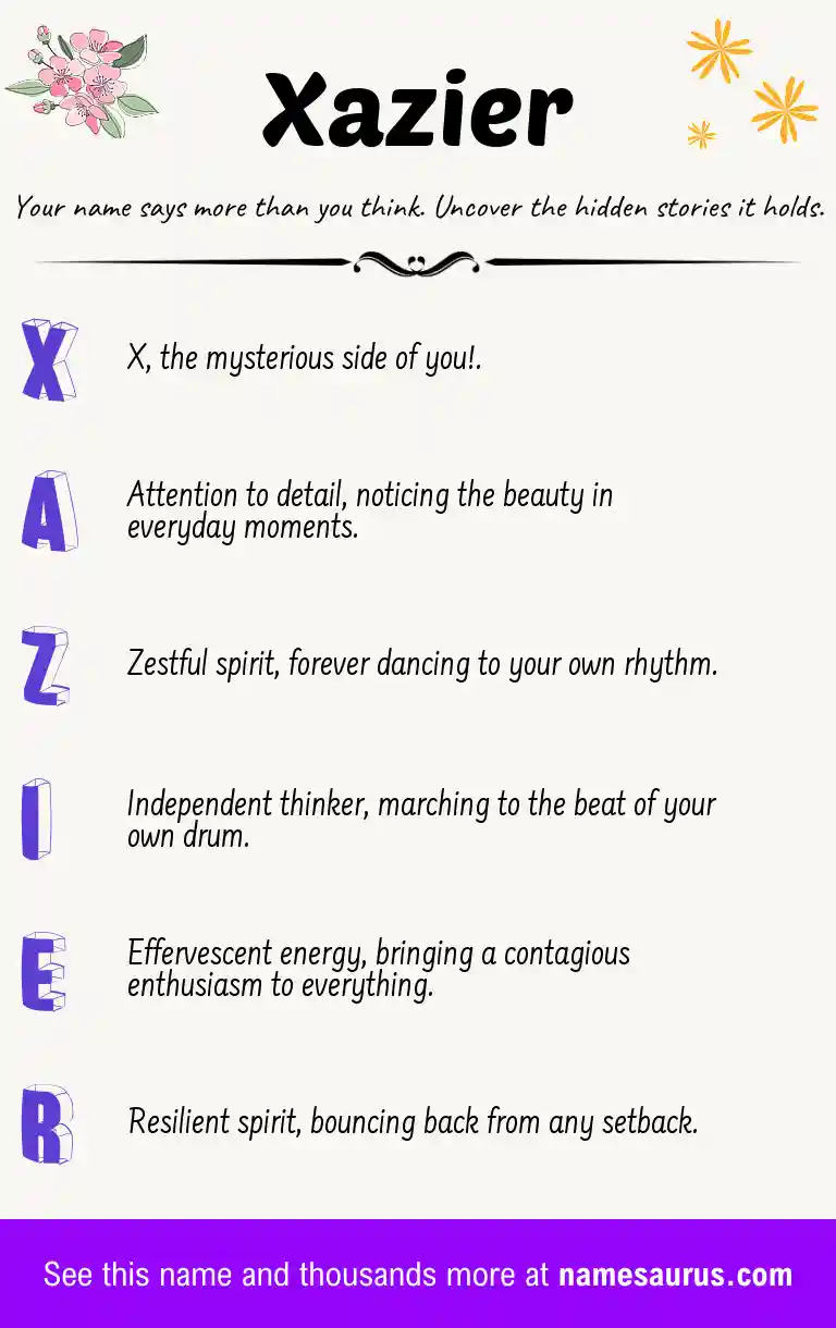 Acrostic poem about Xazier.