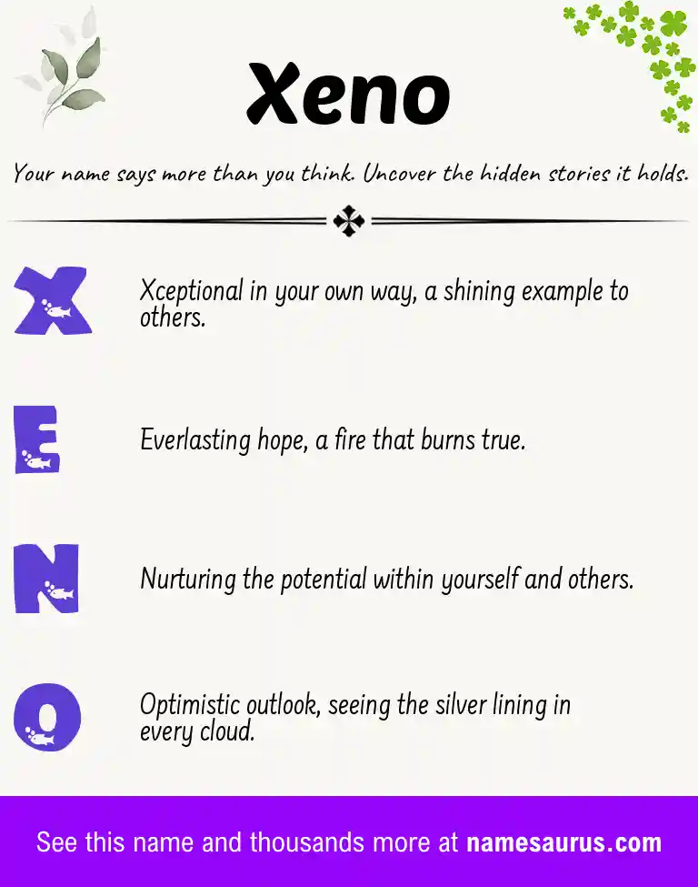 Acrostic poem about Xeno.