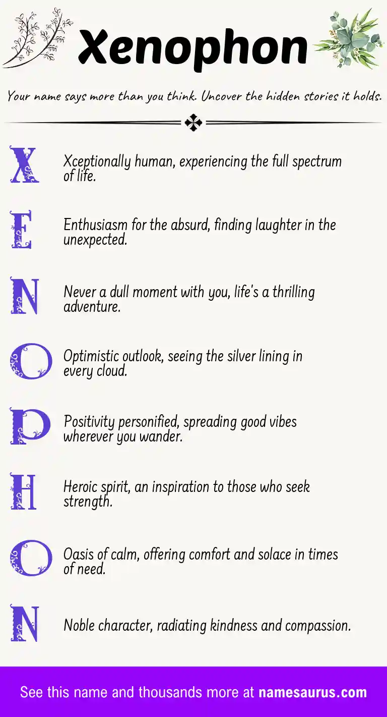 Acrostic poem about Xenophon.