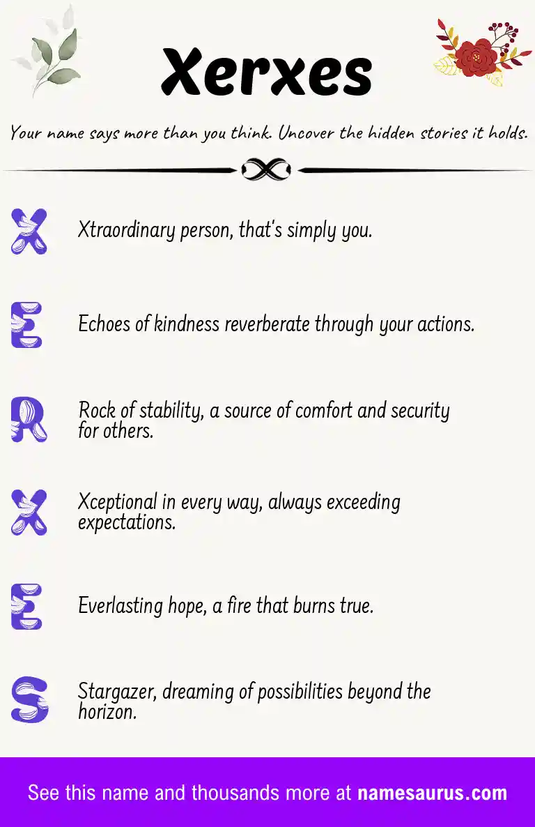 Acrostic poem about Xerxes.
