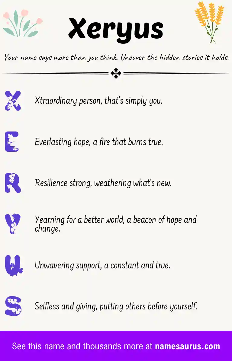Acrostic poem about Xeryus.