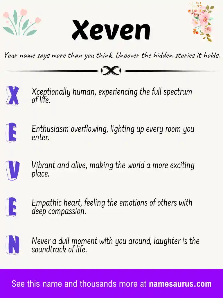 Acrostic poem about Xeven.